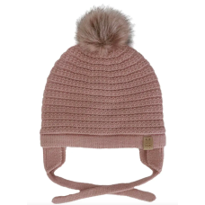 Calikids - Tuque d'hiver doublée en tricot doux avec pompom - Rose Dust